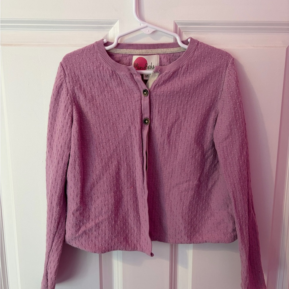 Mini Boden Purple Knit Button Cardigan